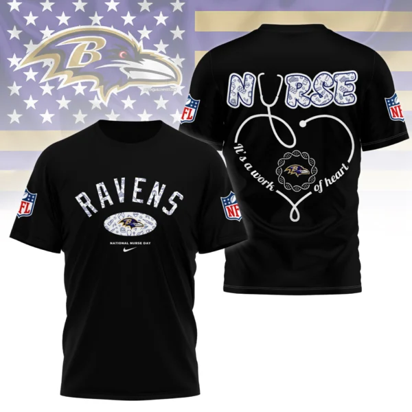Baltimore Ravens | PREMIUM 3D NURSE APPRECIATION DAY SHIRT NY