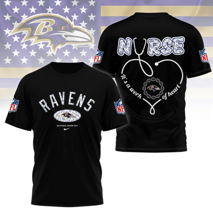 Baltimore Ravens | PREMIUM 3D NURSE APPRECIATION DAY SHIRT NY