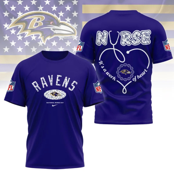 Baltimore Ravens | PREMIUM 3D NURSE APPRECIATION DAY SHIRT NY