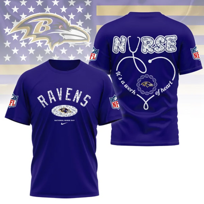 Baltimore Ravens | PREMIUM 3D NURSE APPRECIATION DAY SHIRT NY