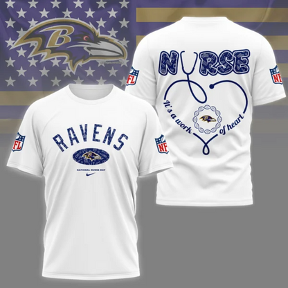 Baltimore Ravens | PREMIUM 3D NURSE APPRECIATION DAY SHIRT NY