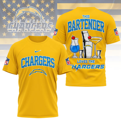 Los Angeles Chargers | Premium NFL Bartender Fan 3D Shirt NY