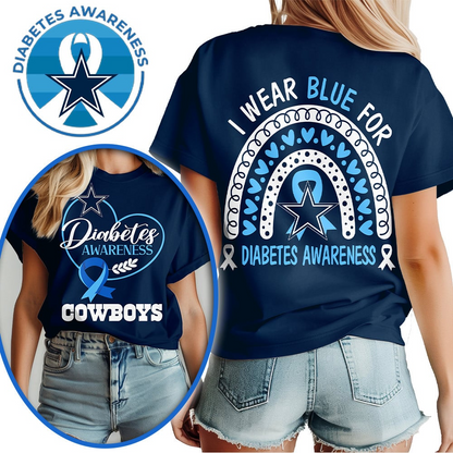 Dallas Cowboys | Premium NFL Diabetes Awareness 3D Shirt HI