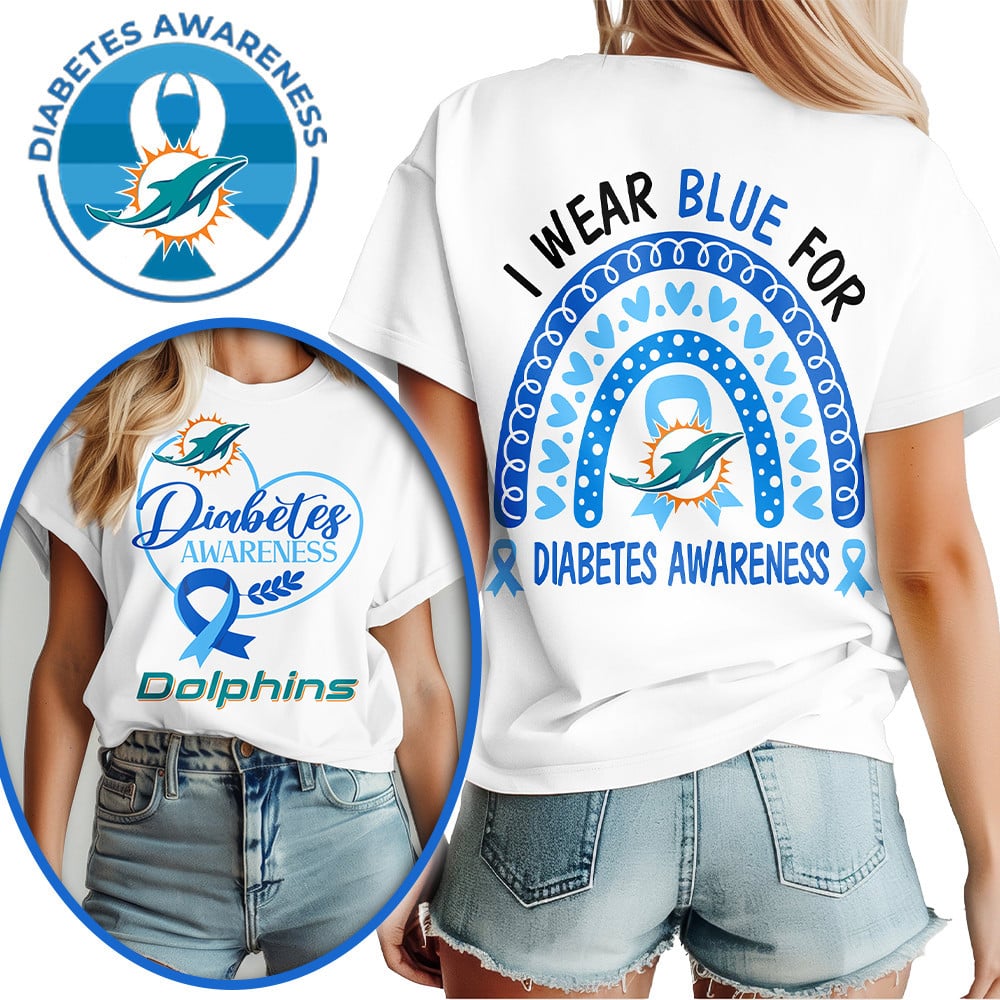 Miami Dolphins | Premium NFL Diabetes Awareness 3D Shirt HI