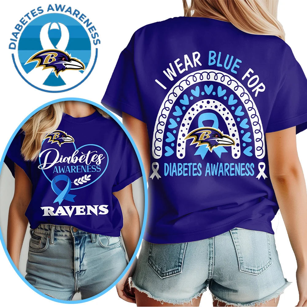 Baltimore Ravens | Premium NFL Diabetes Awareness 3D Shirt HI