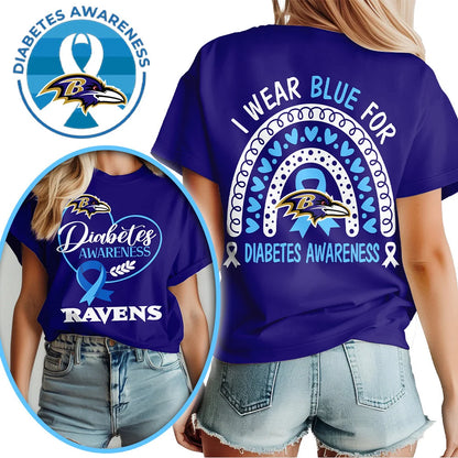 Baltimore Ravens | Premium NFL Diabetes Awareness 3D Shirt HI
