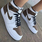 GG Pattern Brown White Custom Air Jordan 1