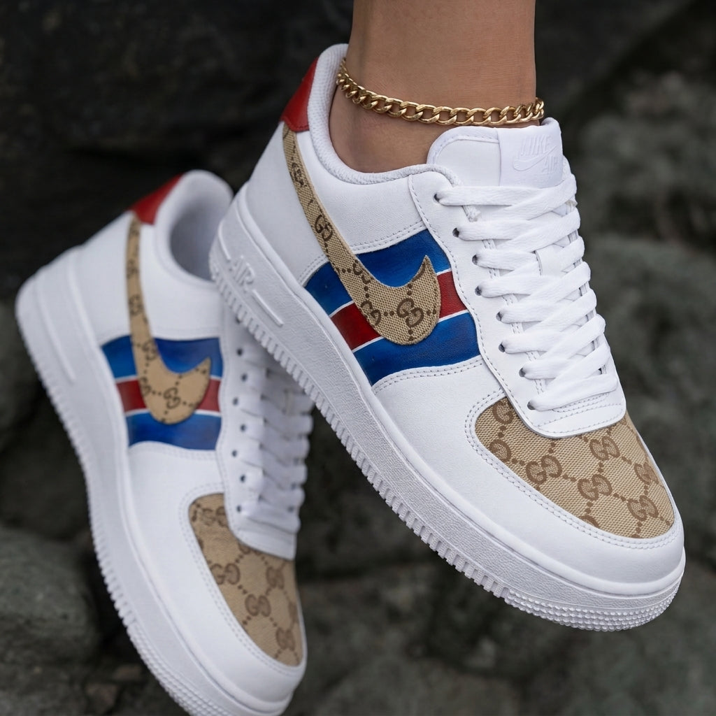 GG Red Blue Custom Air Force 1