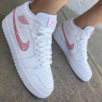Glitter Stars White Baby Pink Custom Air Jordan 1