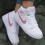 Glitter Stars White Baby Pink Custom Air Jordan 1