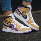 Goblet Pattern Tan White Custom Air Jordan 1