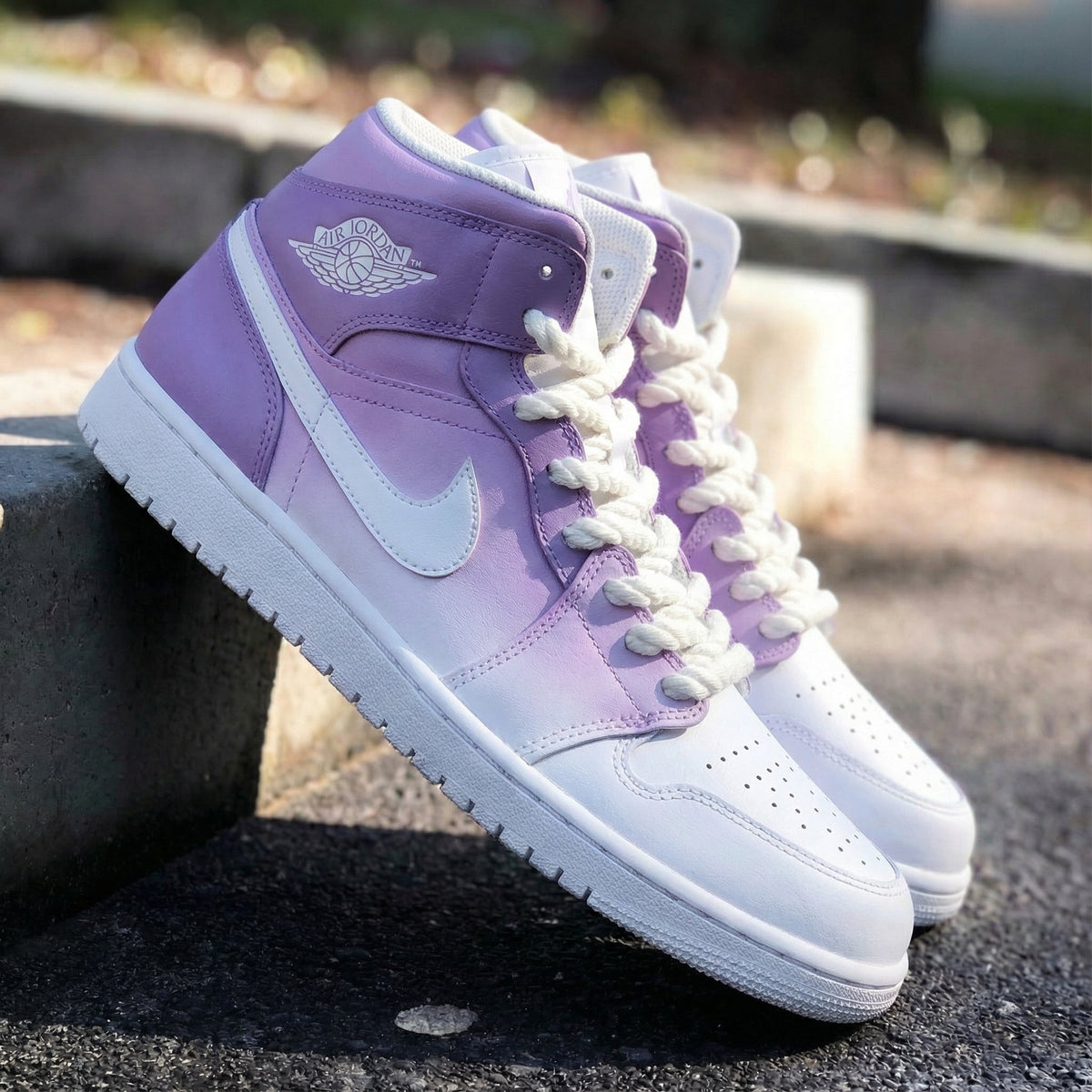 Gradient Baby Purple White Custom Air Jordan 1