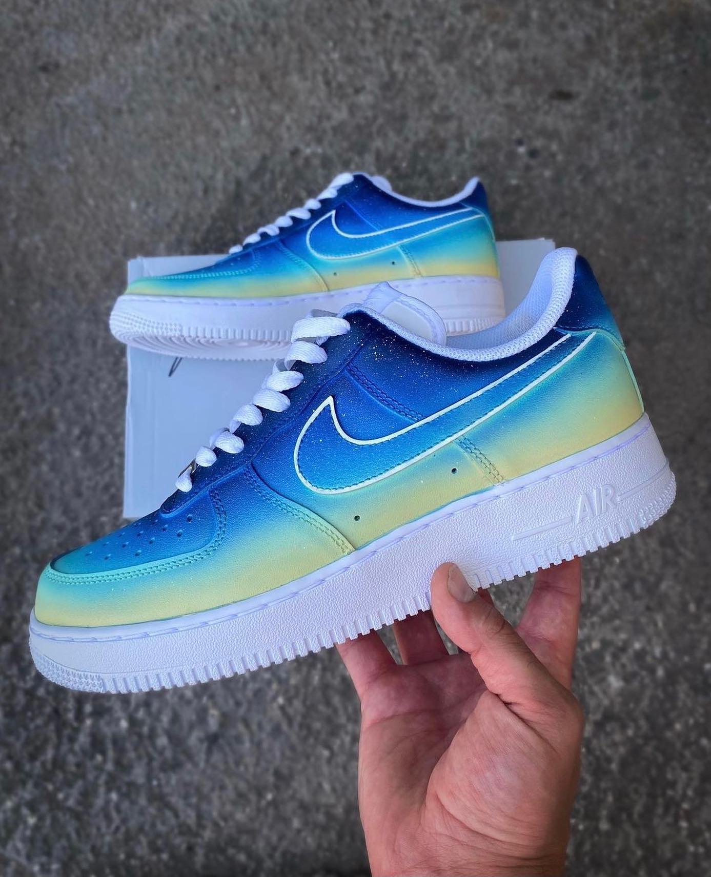 Gradient Blue Yellow Custom Air Force 1