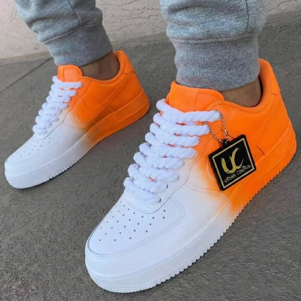 Gradient Orange White Custom Air Force 1