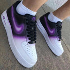 Gradient Purple Black Thick Shoelace Custom Air Force 1