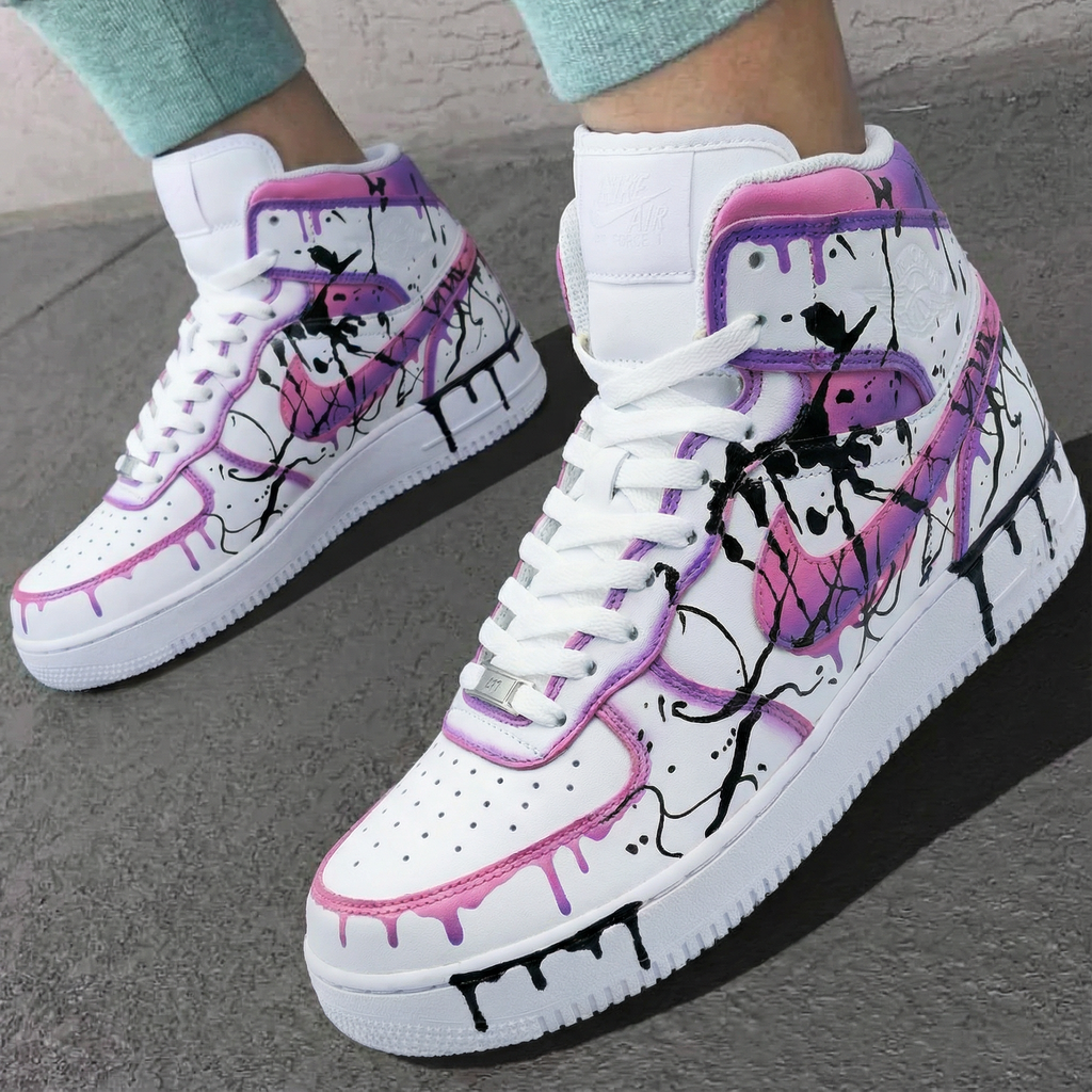 Graffiti Baby Pink Purple Custom Air Force 1