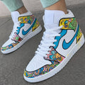 Graffiti Blue Pink Custom Air Jordan 1