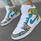 Graffiti Blue Pink Custom Air Jordan 1