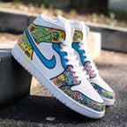 Graffiti Blue Pink Custom Air Jordan 1