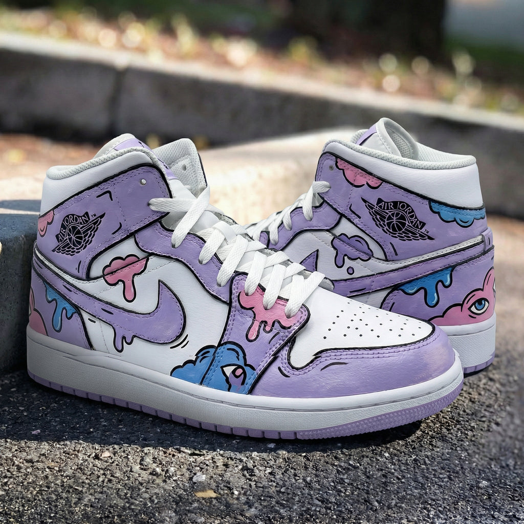 Graffiti Purple Pink White Custom Air Jordan 1