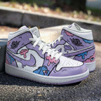 Graffiti Purple Pink White Custom Air Jordan 1