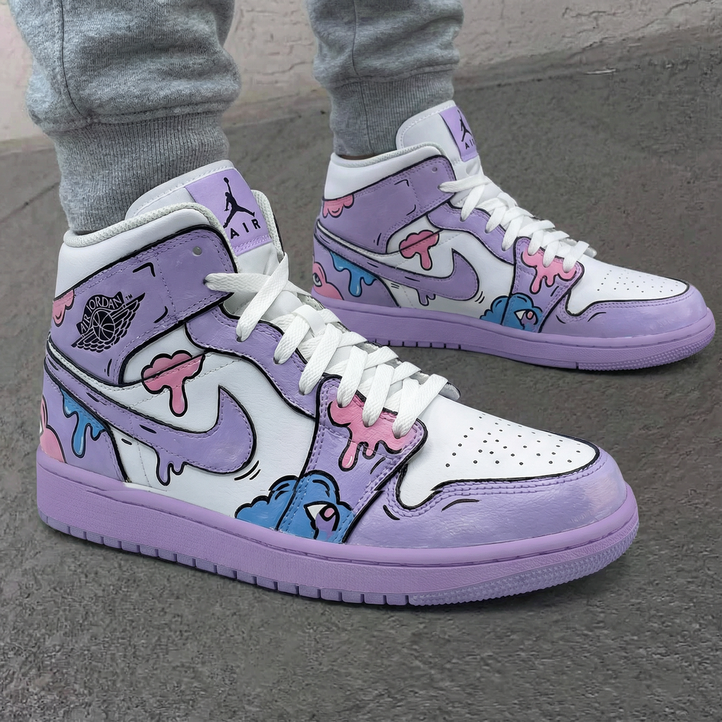 Graffiti Purple Pink White Custom Air Jordan 1