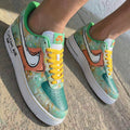 Graffiti Turquoise Orange Custom Air Force 1
