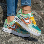 Graffiti Turquoise Orange Custom Air Force 1