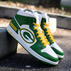 Green Bay Packers Theme Green Yellow White Custom Air Jordan 1