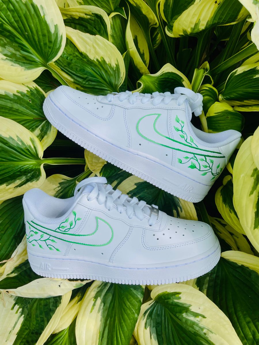 Green Vine White Custom Air Force 1
