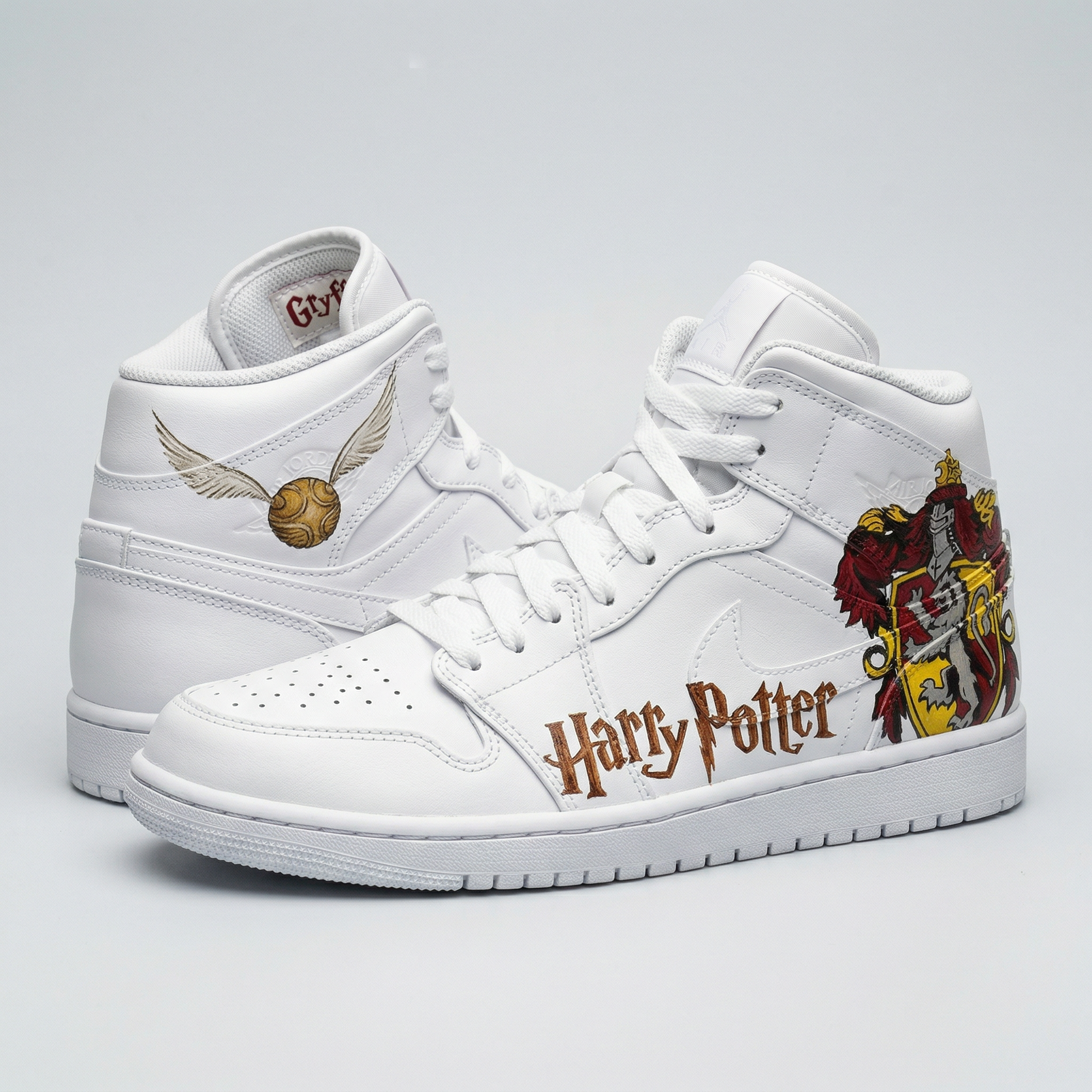 Harry Potter Golden Snitch Gryffindor Red Yellow Gold Custom Air Jordan 1