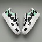 Heart - eyed Pattern Mint Black Custom Air Force 1