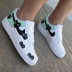 Heart - eyed Pattern Mint Black Custom Air Force 1