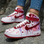 Heart Pattern Baby Pink Maroon Custom Air Force 1