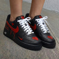 Hearts Drip Black Red Custom Air Force 1
