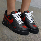 Hearts Drip Black Red Custom Air Force 1