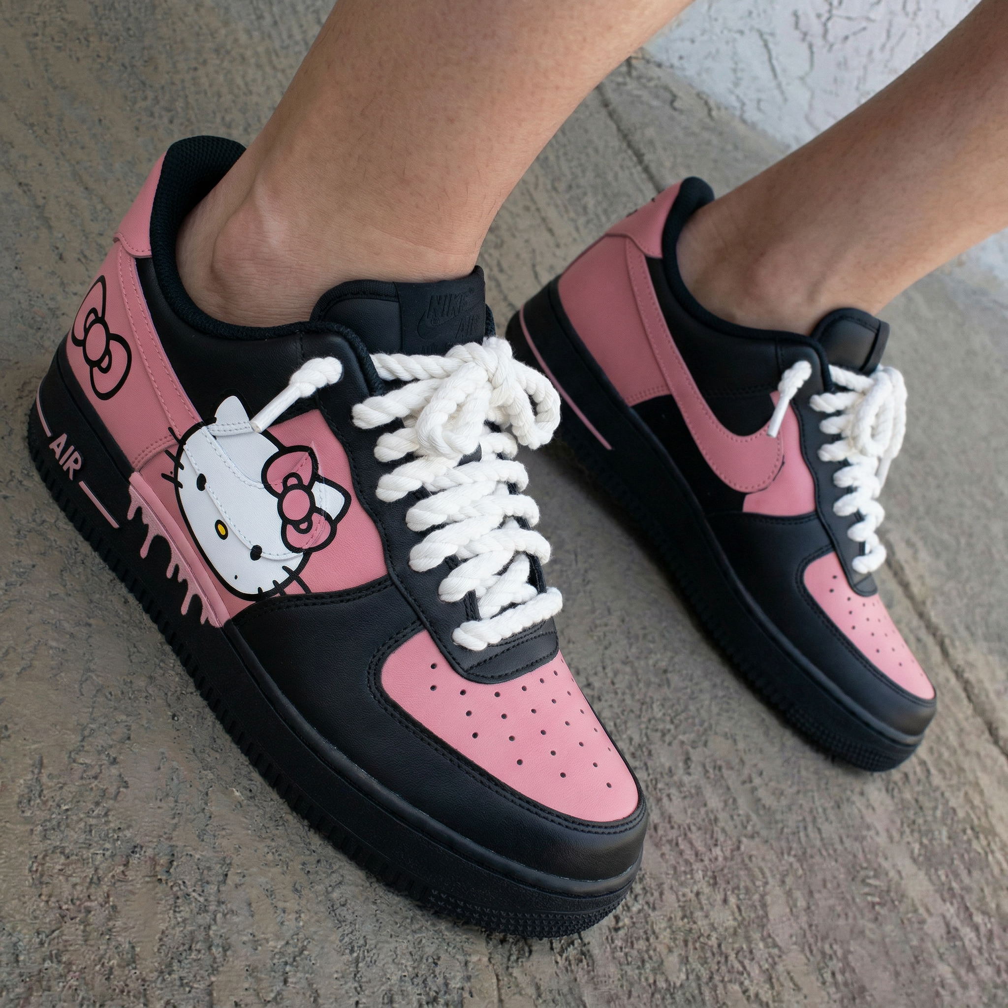 Hello Kitty Baby Pink Black Custom Air Force 1