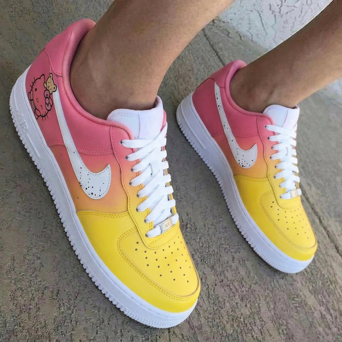Hello Kitty Baby Pink Yellow Custom Air Force 1