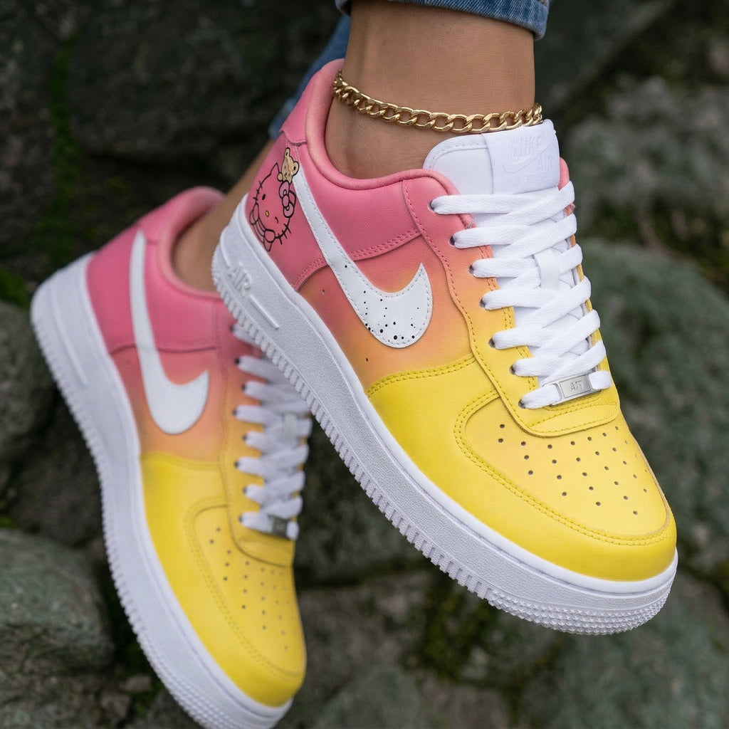 Hello Kitty Baby Pink Yellow Custom Air Force 1