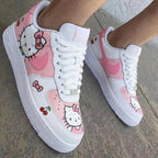 Hello Kitty Cherries Bows Baby Pink White Custom Air Force 1