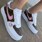 Hello Kitty With LV Baby Pink And Brown Custom Air Force 1