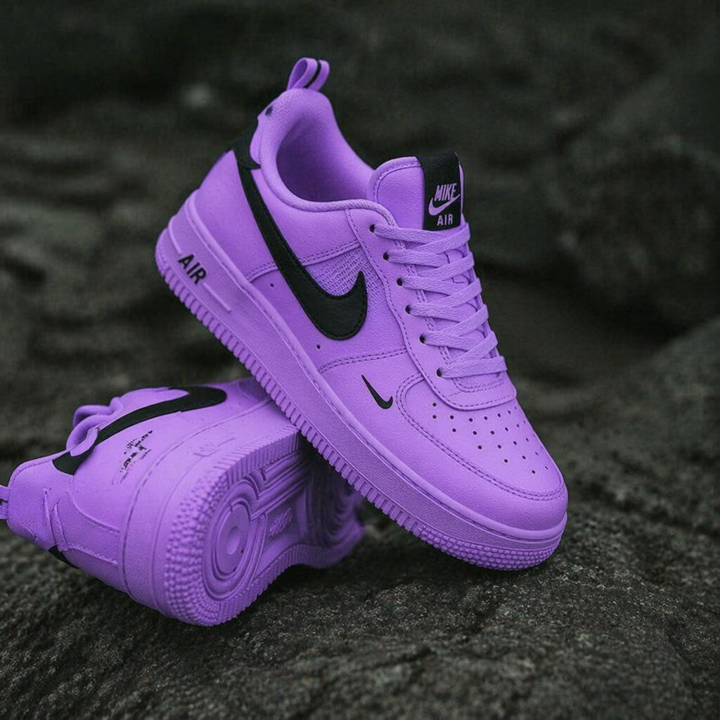 Hand Painted Purple Custom Air Force 1 Sneakers