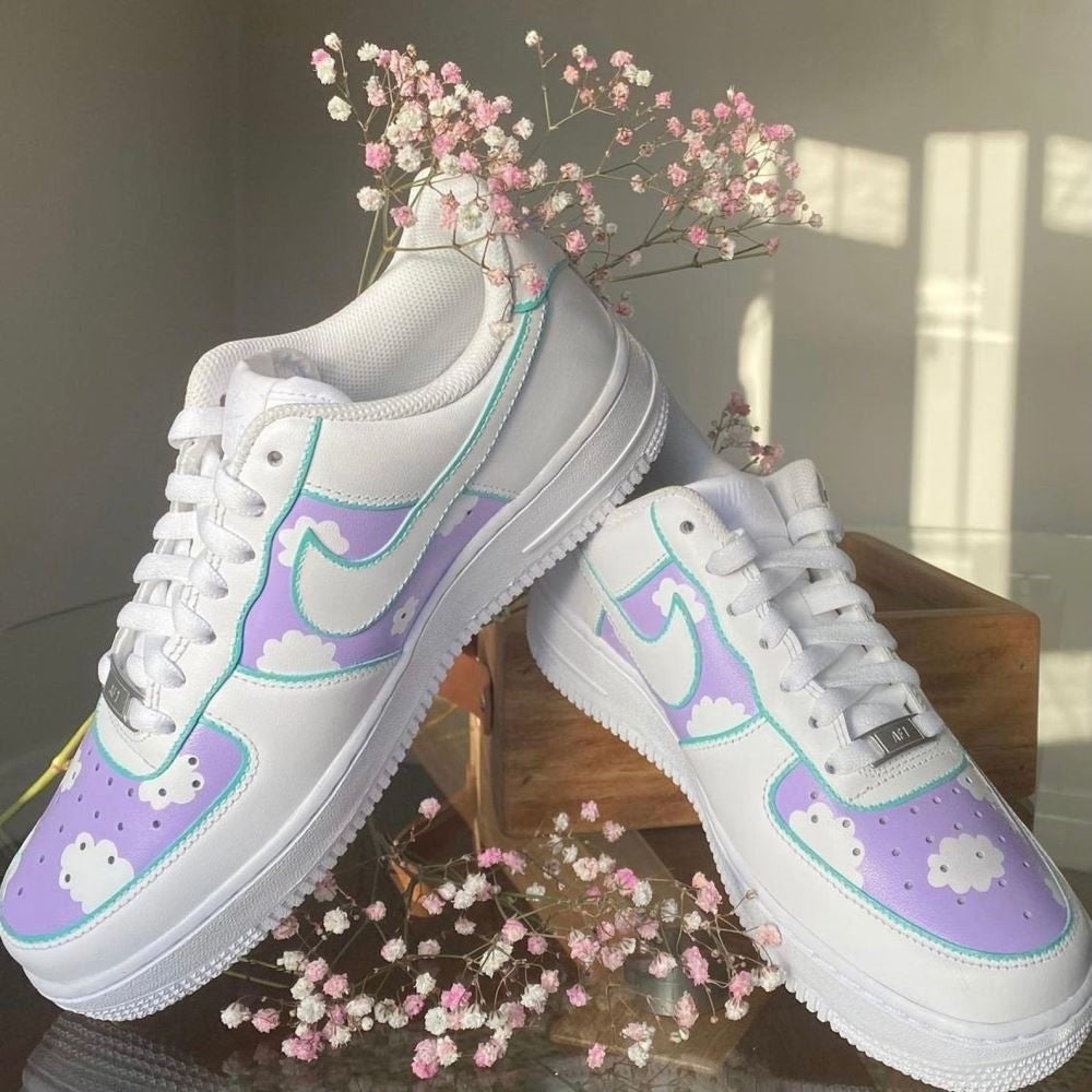 Purple White Cloud Custom Air Force 1
