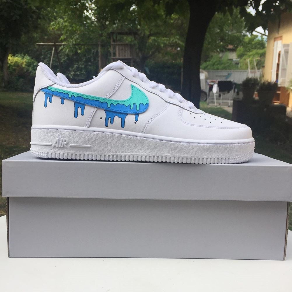 Green Blue Drip Custom Air Force 1