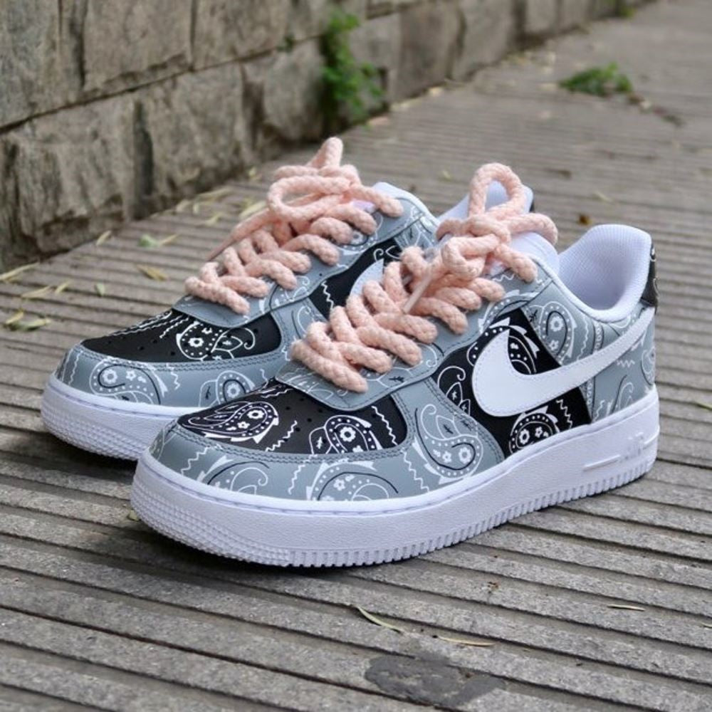 Black Gray Paisley Custom Air Force 1