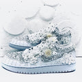 White Wedding Shoes Custom Air Jordan 1 Low/Mid