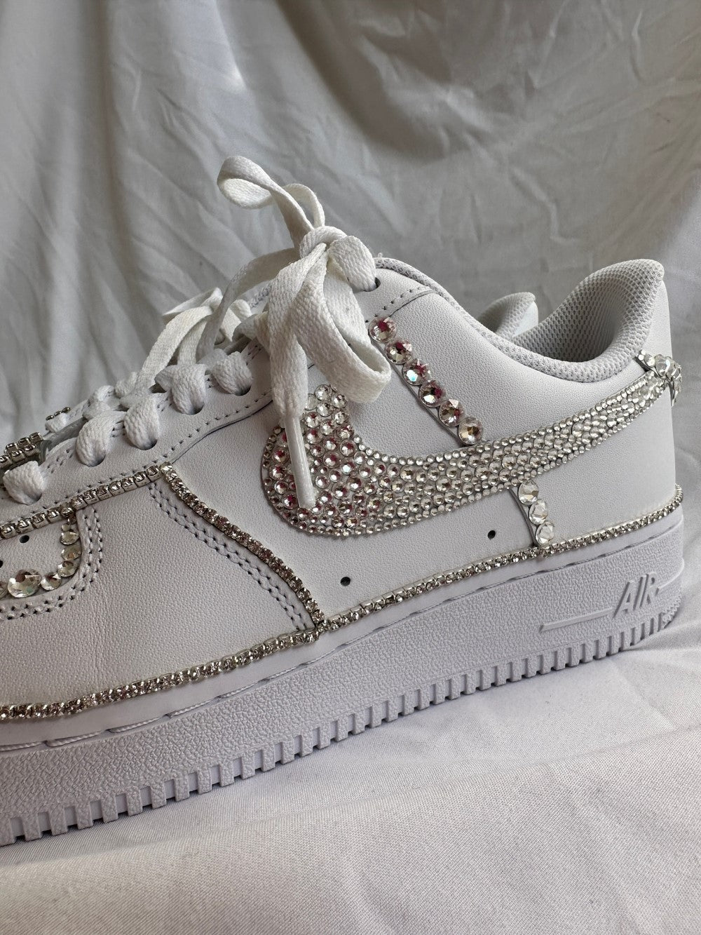 Gray White Diamond Custom Air Force 1