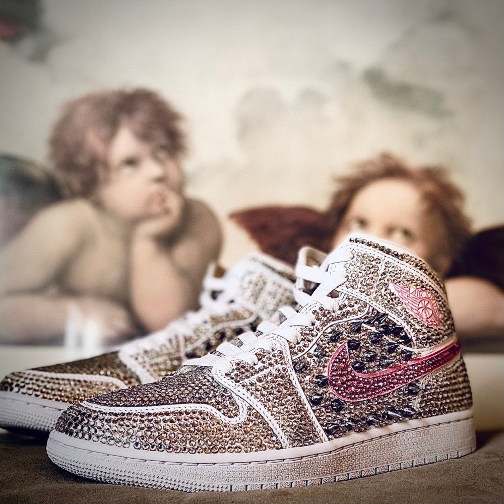 Pink White Diamond Custom Air Jordan 1
