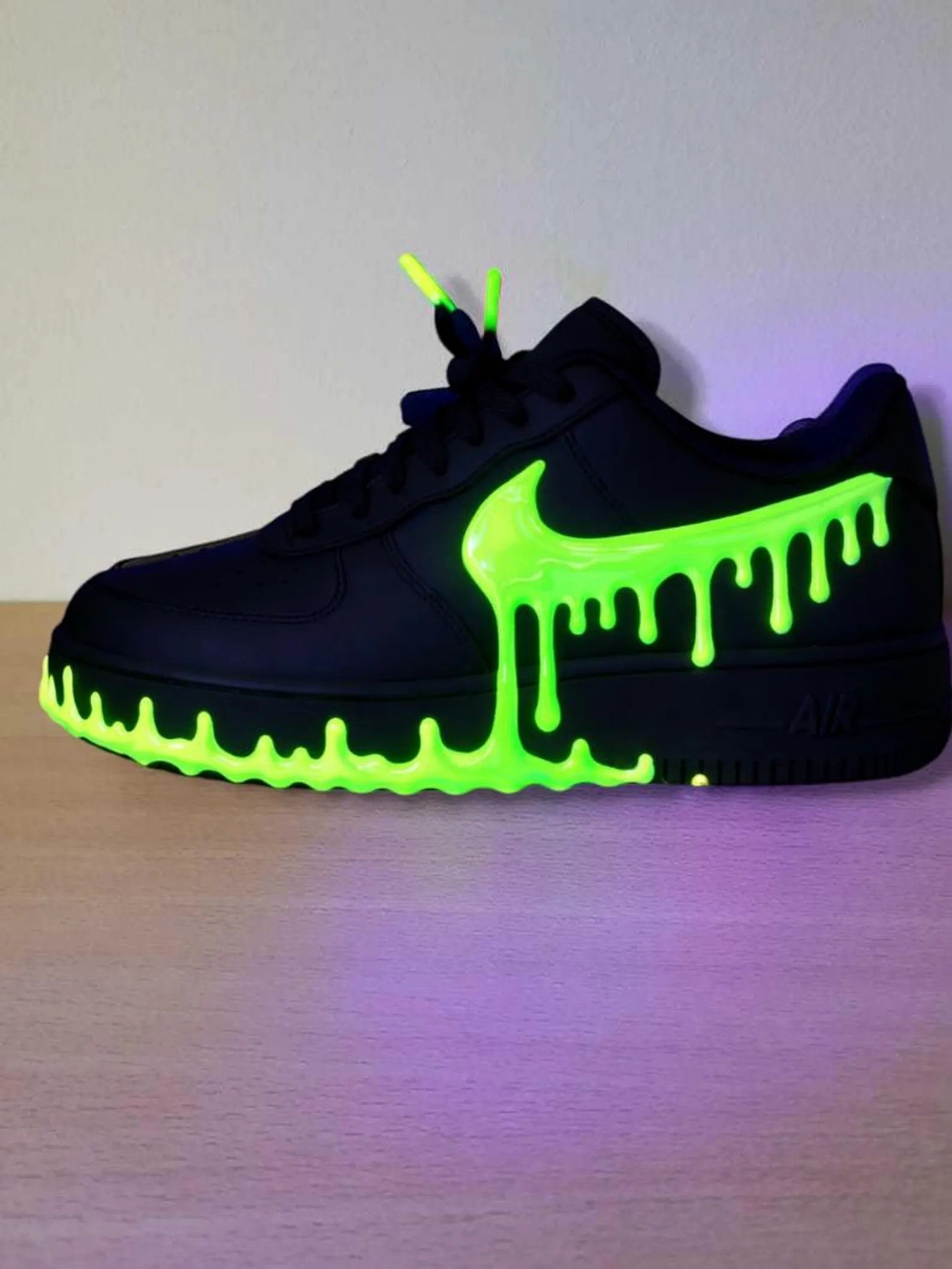 Hand-Painted 3D Drip Effect Multi-Color Optional Glow-in-the-Dark Unisex Custom Air Force 1 Street Fashion Custom Sneakers