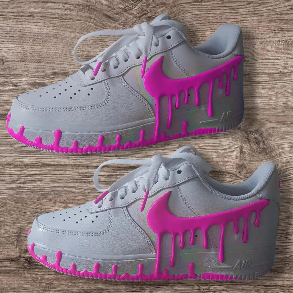 Hand-Painted 3D Drip Effect Multi-Color Optional Glow-in-the-Dark Unisex Custom Air Force 1 Street Fashion Custom Sneakers